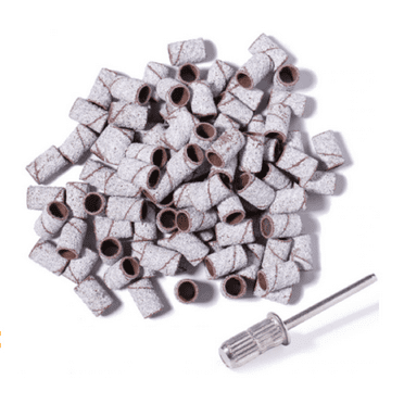 CHENTAOMAYAN Hardware 150Pcs/set Drill 80 120 180/50 Sanding Bands Machine Replacement Bits Pedicure Aluminium Oxide for Metal and Nonmetal Mater Tool Kits 